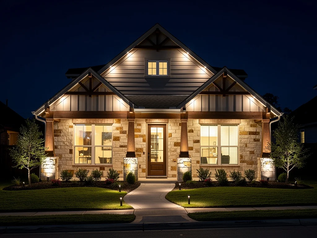 Beautiful residential outdoor lighting installation