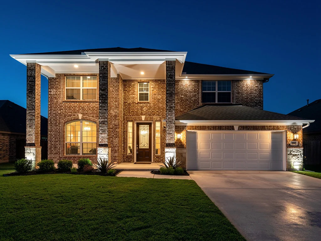 Tomball Texas property with outdoor lighting